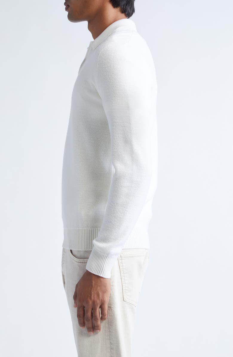 Eleventy Virgin Wool Half Zip Polo Sweater, Alternate, color, 00 Ivory