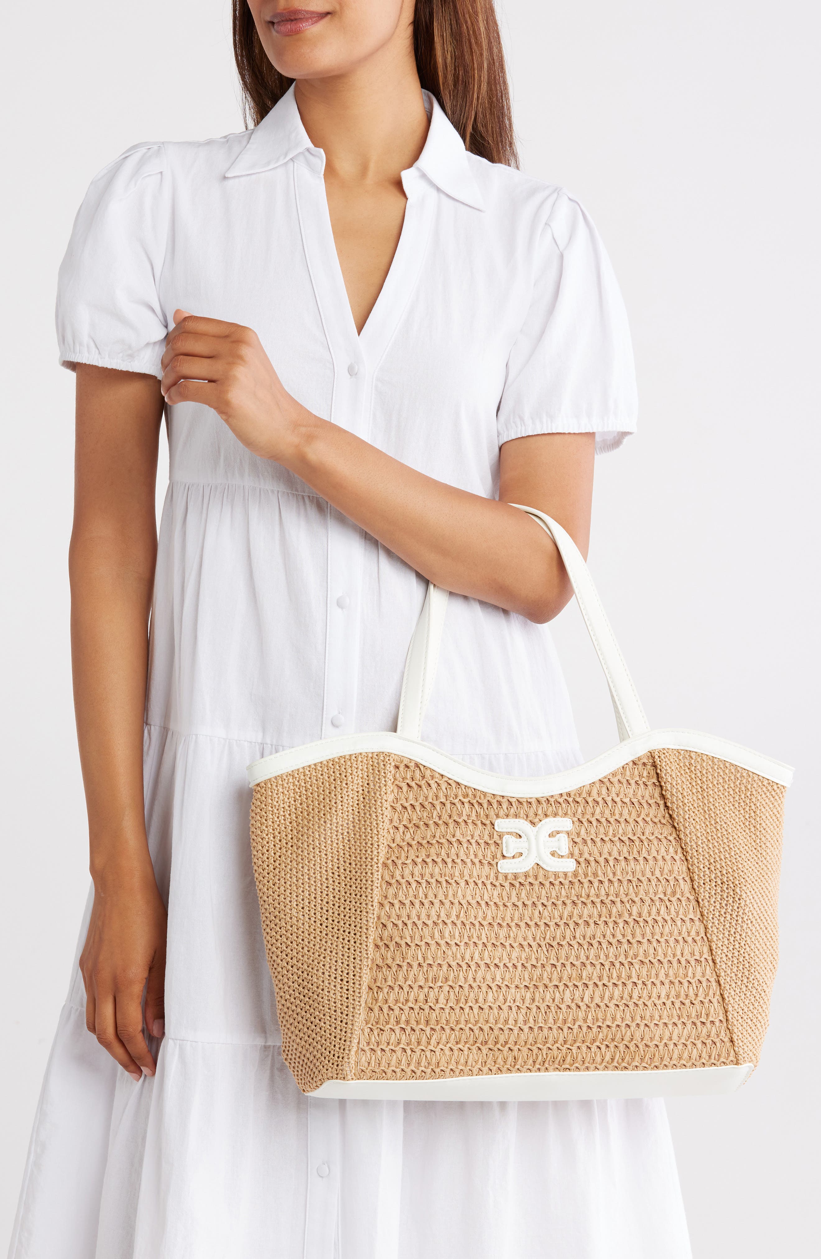 Sam Edelman Ilsie Raffia Tote Bag, Alternate, color, 