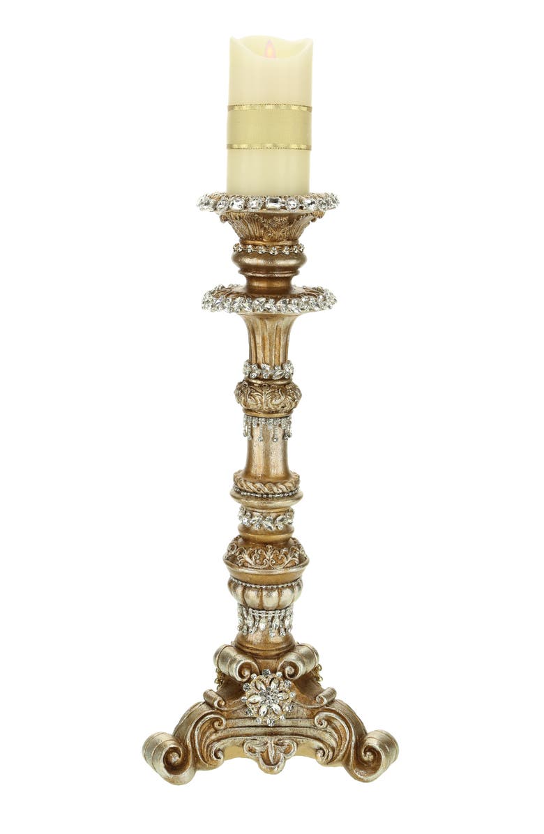 Mark Roberts Jeweled Pillar Candleholrder, Large, Main, color, Gold