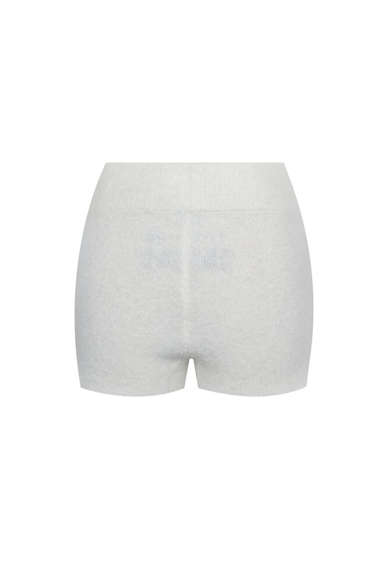 Sera Wool-Blend Ribbed Knit Mini Shorts, Alternate, color, White