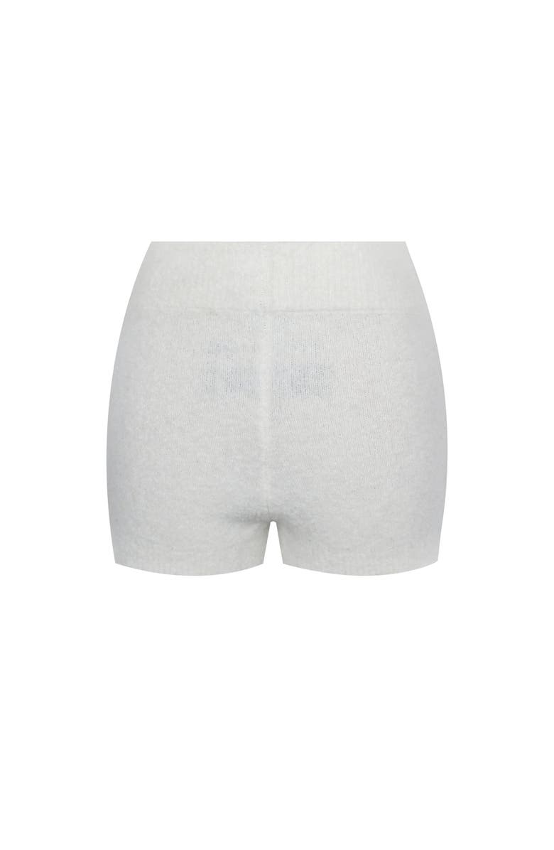 Miss Circle Sera Wool-Blend Ribbed Knit Mini Shorts, Alternate, color, White
