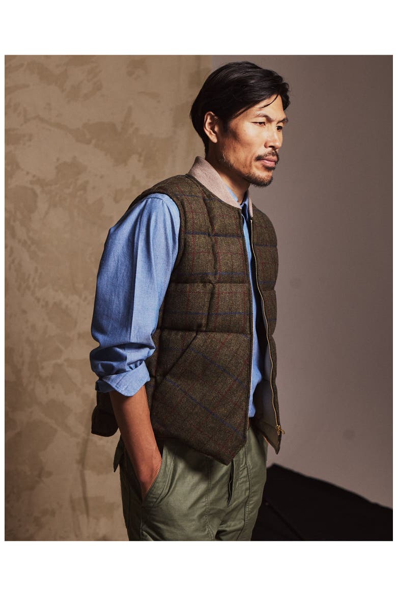 Wool Check Vest, Alternate, color, ARMY GREEN