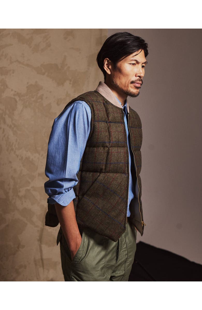 Fortela Wool Check Vest, Alternate, color, Army Green