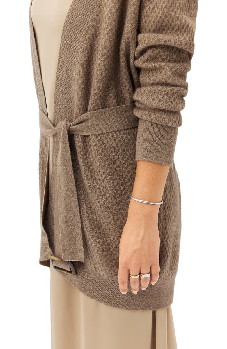 GOBI Mongolian Cashmere Self-Belt Cashmere Cardigan, Alternate, color,