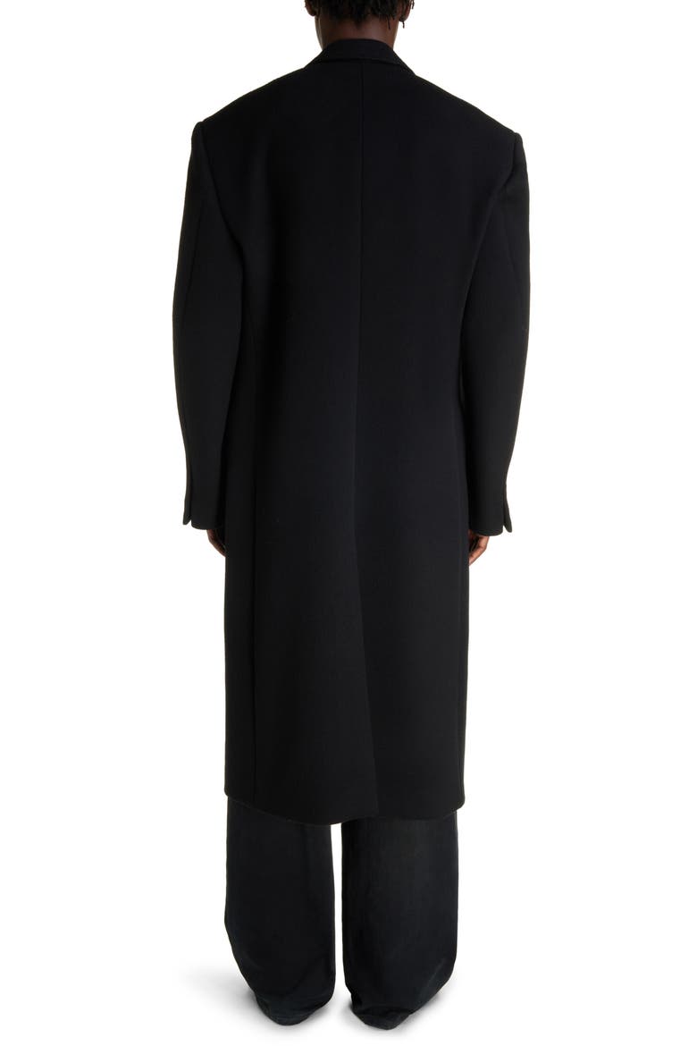 Double Breasted Wool Topcoat, Alternate, color, BLACK