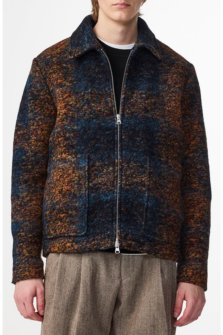 Gael 8267 Wool Blend Jacquard Shirt Jacket, Main, color, BLUE MULTI