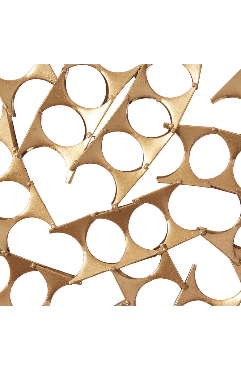 WILLOW ROW Goldtone Metal Starburst Wall Decor with Cutout Design - Set of 3, Alternate, color, Gold