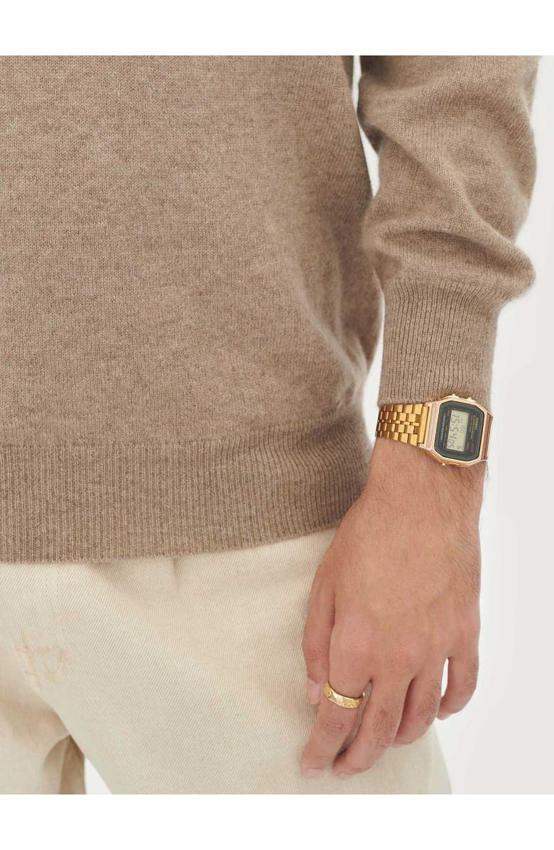 Gobi Cashmere Timeless V-Neck Cashmere Sweater, Alternate, color, Taupe
