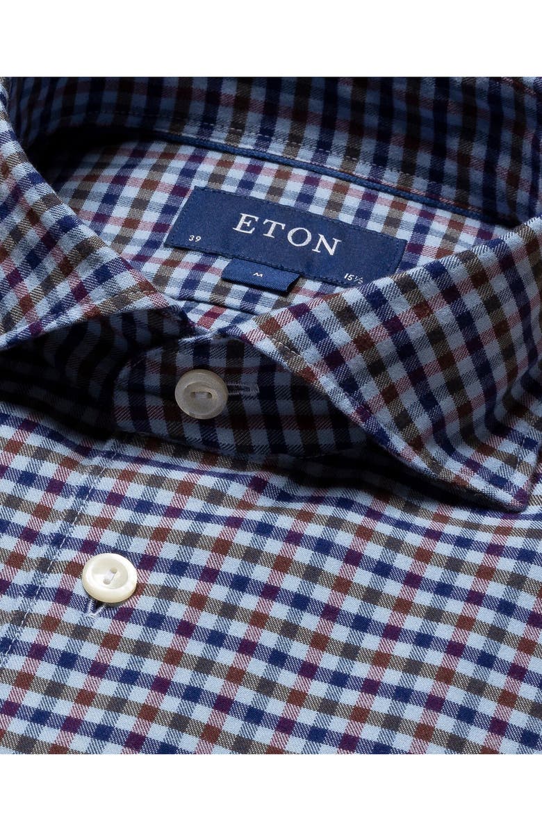 Eton Slim FIt Check Cotton & Lyocell Dress Shirt, Alternate, color, 