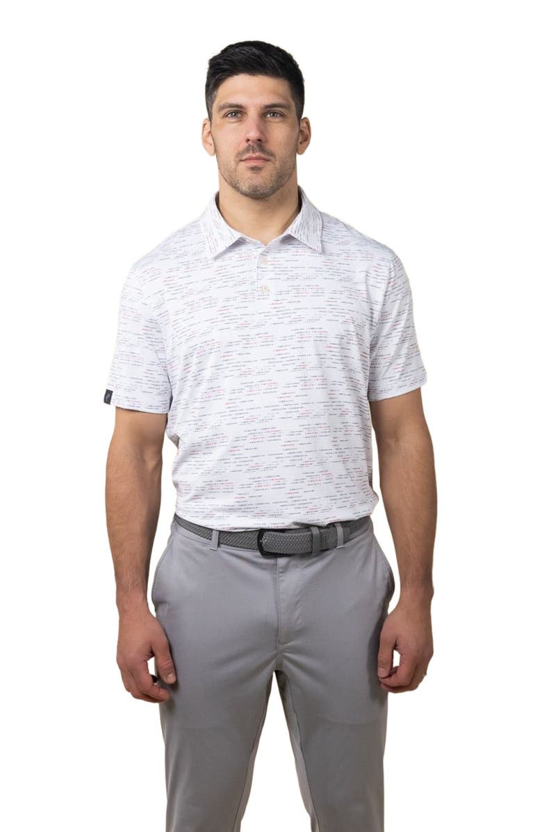 ASHWORTH GOLF Matrix Polo, Alternate, color, White/Core Red