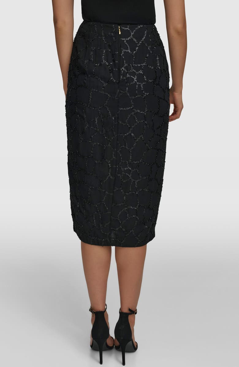Donna Karan New York Sequin Faux Wrap Pencil Skirt, Alternate, color, Black