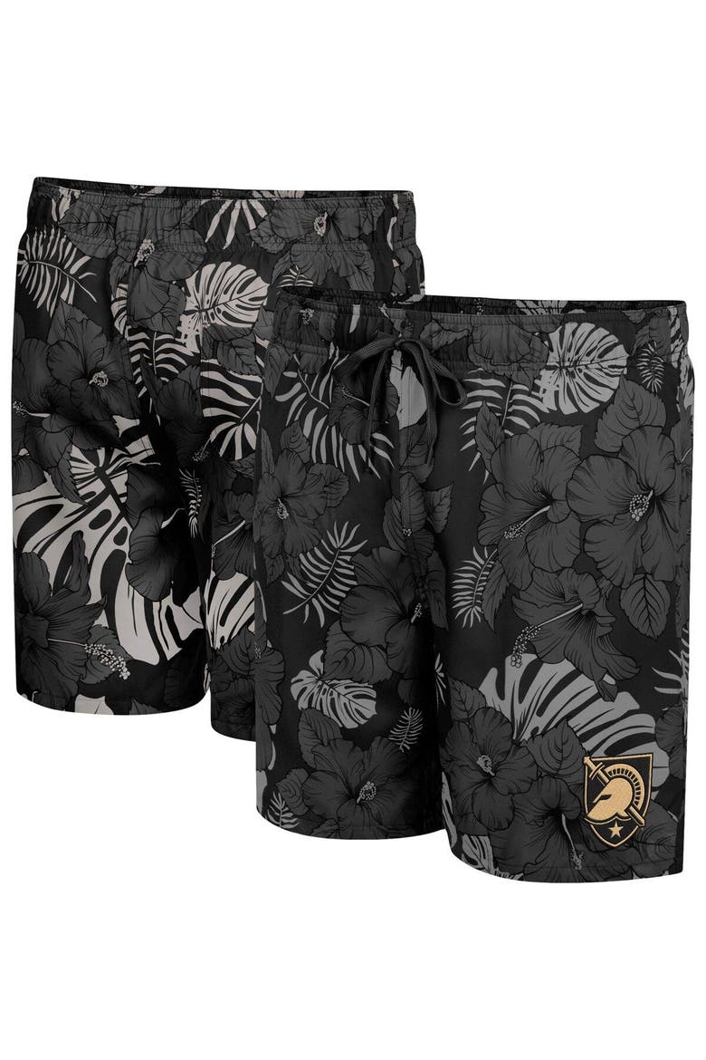 Men's Colosseum Black Army Black Knights The Dude Swim Shorts, Main, color, Black