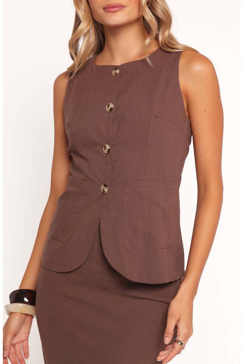 Two-Piece Vest and Maxi Skirt Vest, Alternate, color, CHOCOLATE BROWN