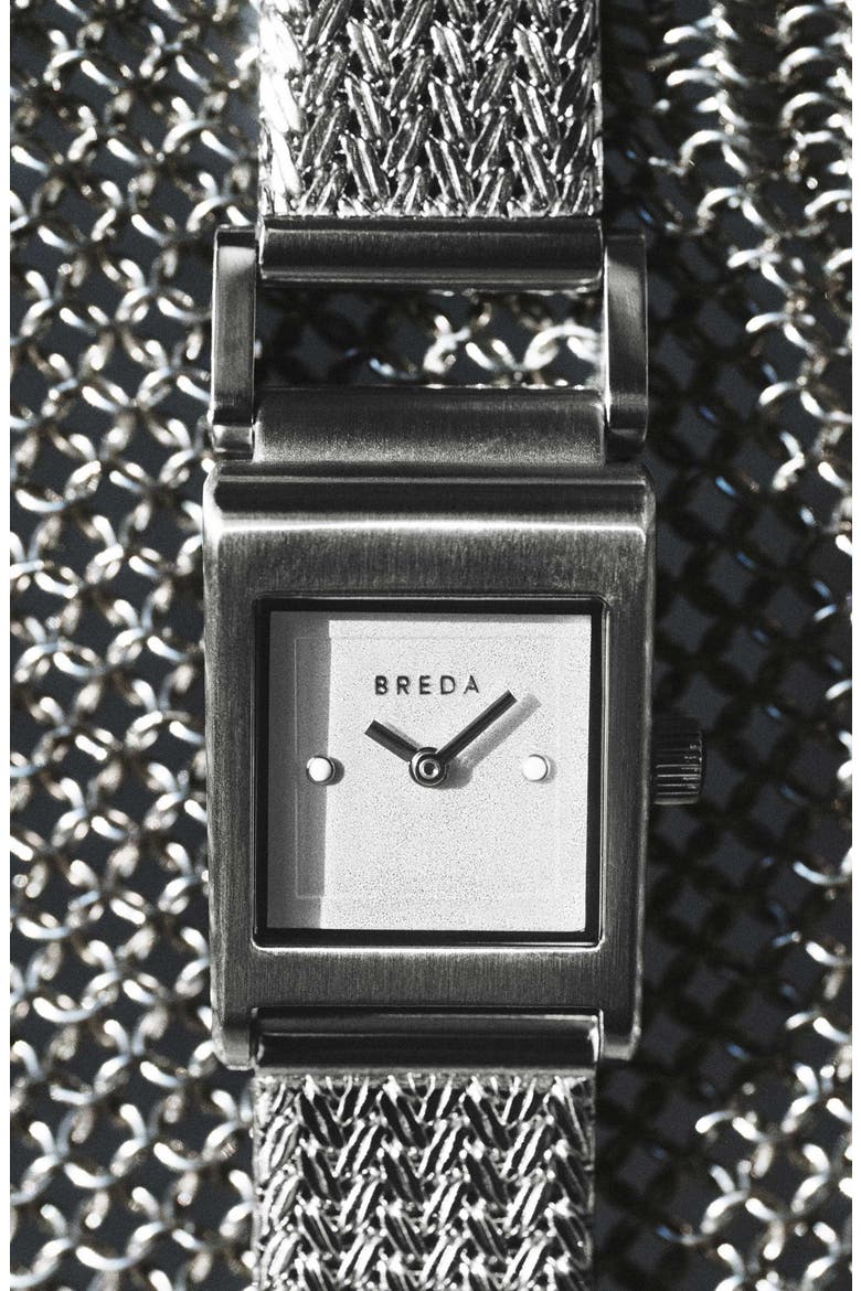 Revel Mesh Strap Watch, 18mm, Alternate, color, SILVER