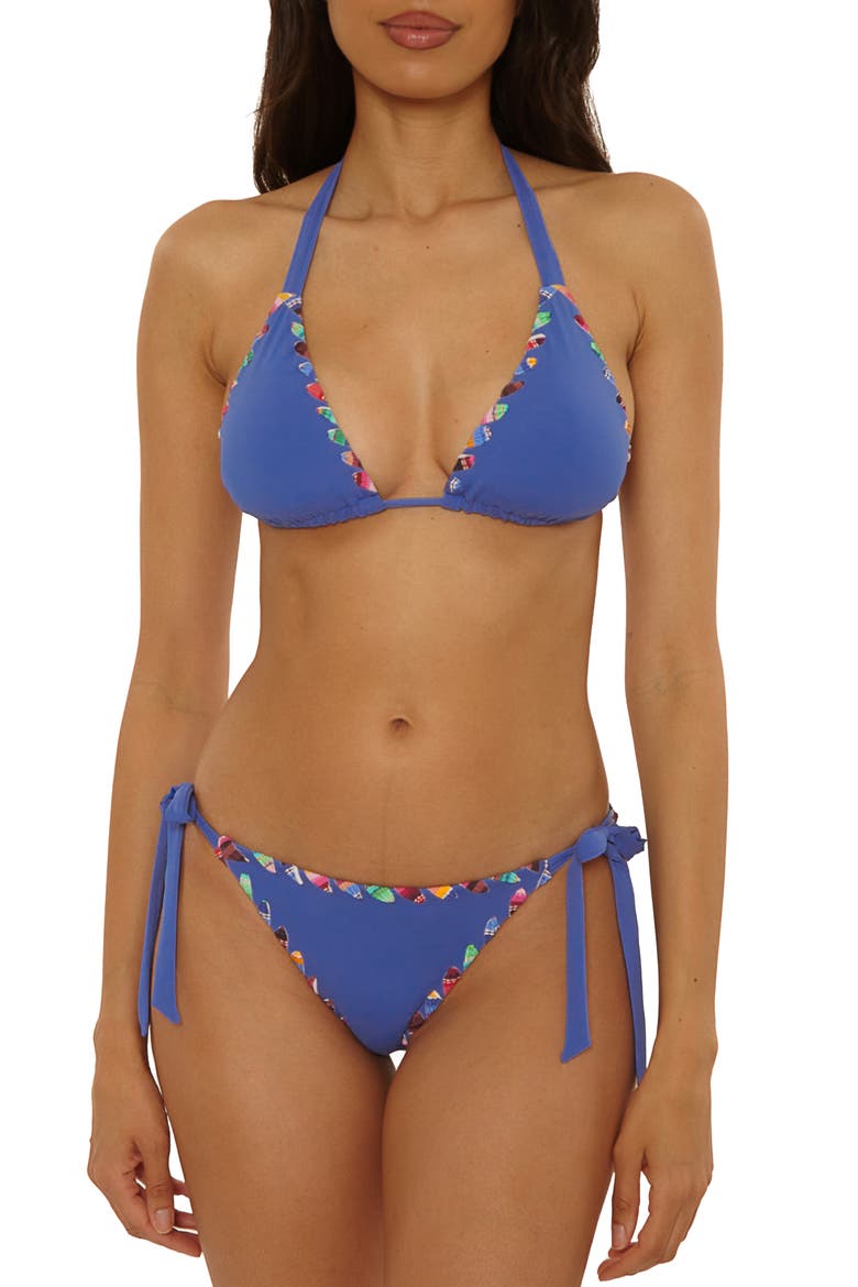 On the Edge Triangle Bikini Top, Alternate, color, LAPIS