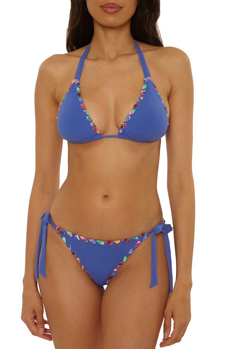 Becca On the Edge Triangle Bikini Top, Alternate, color, Lapis
