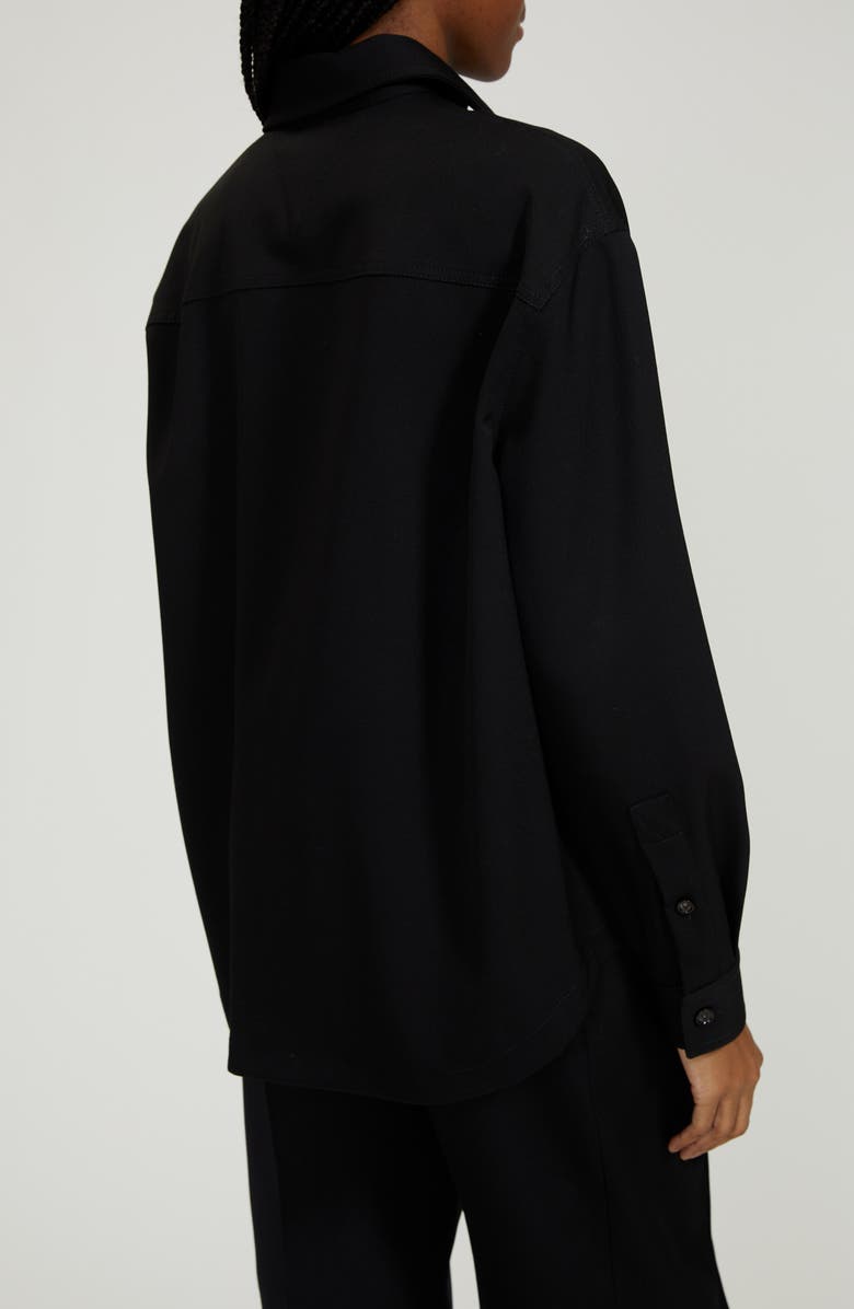 Bottega Veneta Oversize Grain de Poudre Stretch Wool Shirt, Alternate, color, 