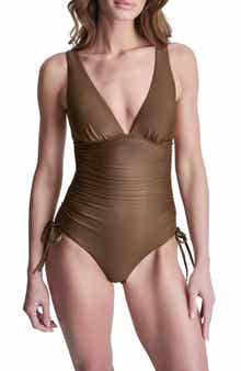 DKNY Plunge One-Piece Swimsuit