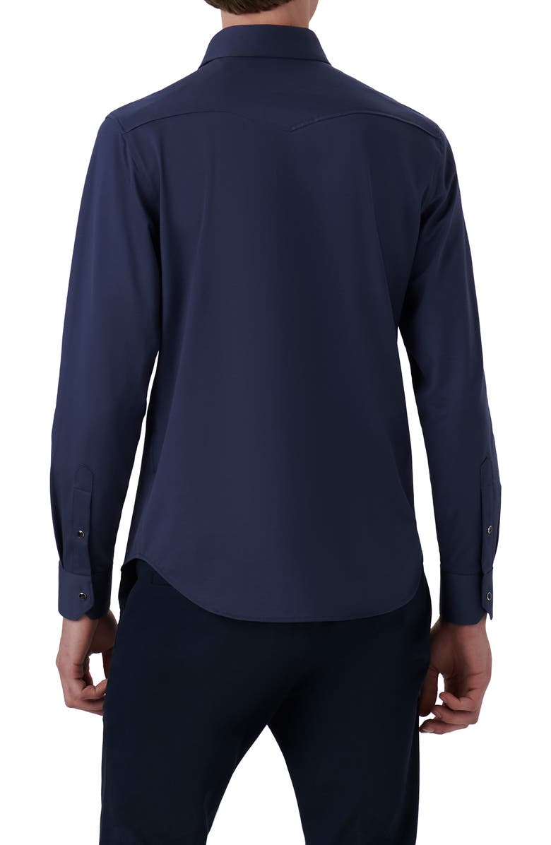 Bugatchi Bill OoohCotton<sup>®</sup> Snap-Up Western Shirt, Alternate, color, Navy