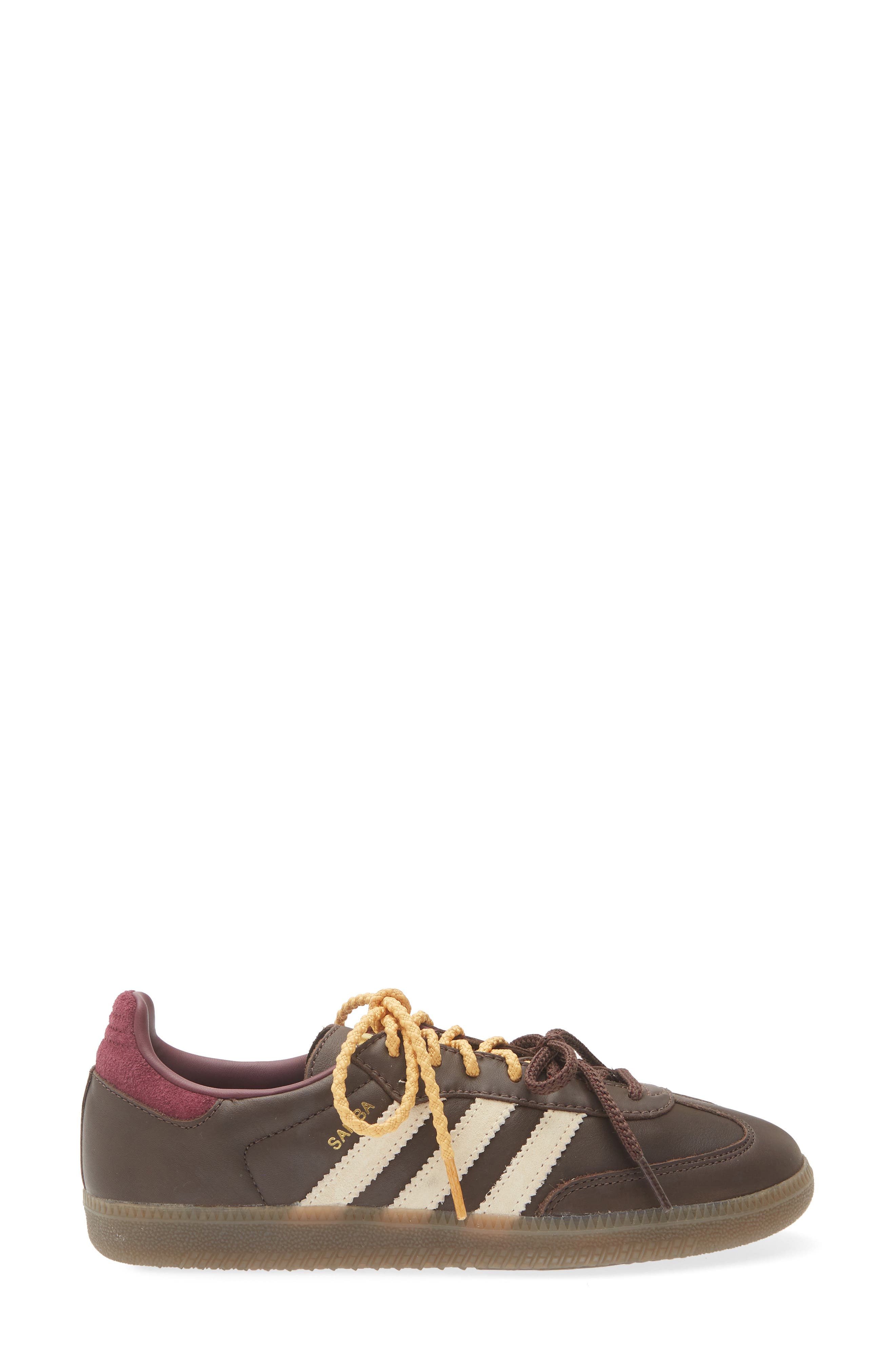 Samba OG Sneaker, Alternate, color, BROWN/ WARM VANILLA/ MAROON