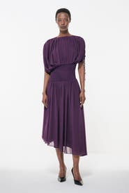 Leem Smocked Waist Ruched Sleeve Dress