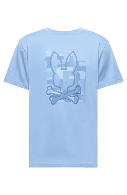 Psycho Bunny Zealand Graphic Applique Logo Tee In Serenity