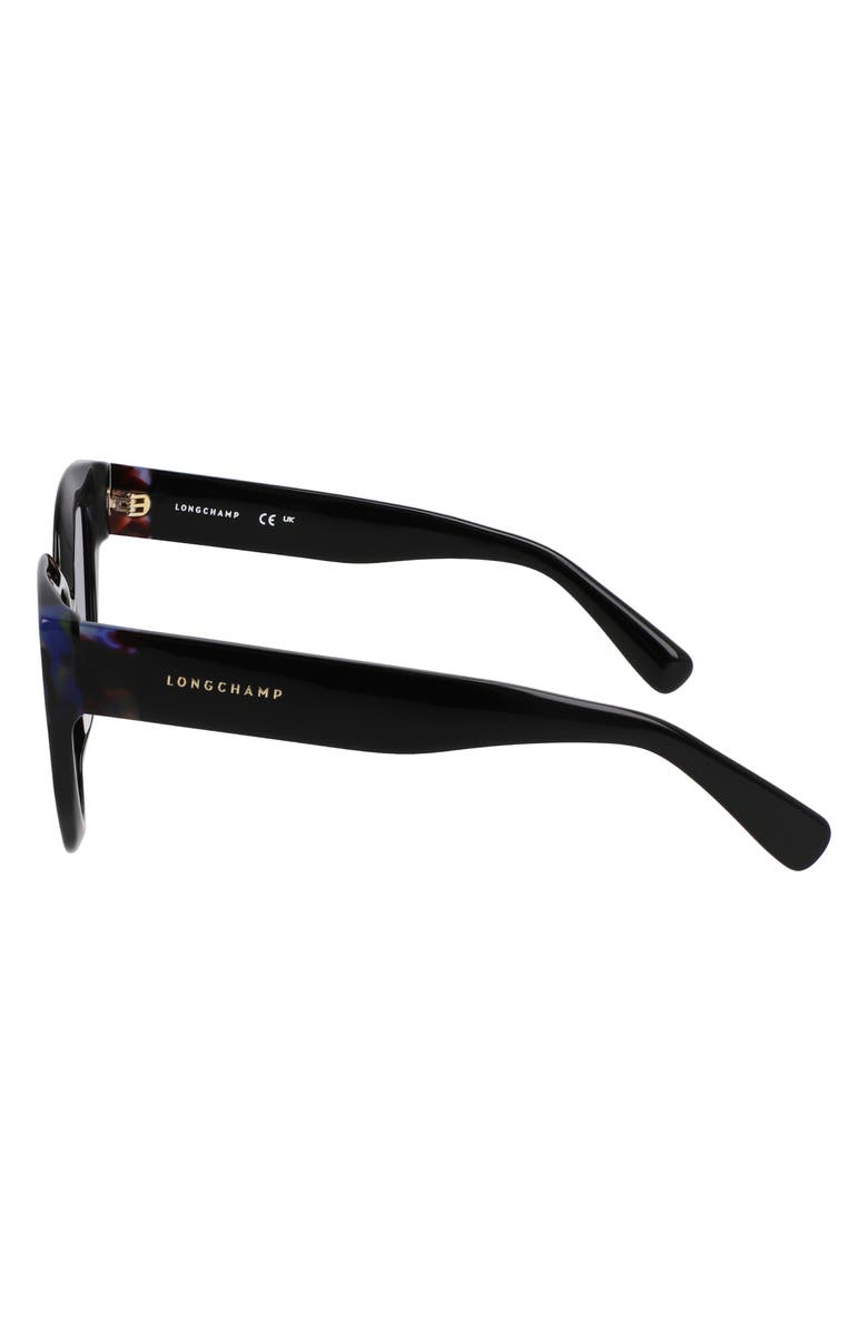 Longchamp Heritage 49mm Small Round Sunglasses, Alternate, color, Black/ Blue Havana