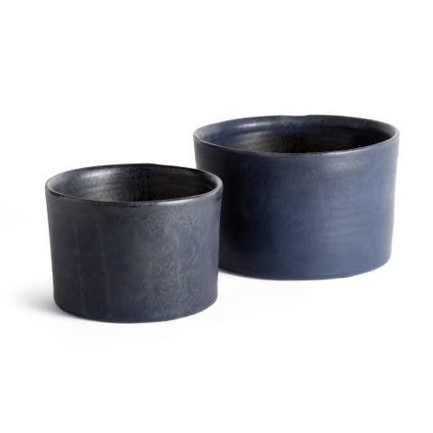 Navy Terracotta Planters Studio Cachepots, Set of 2