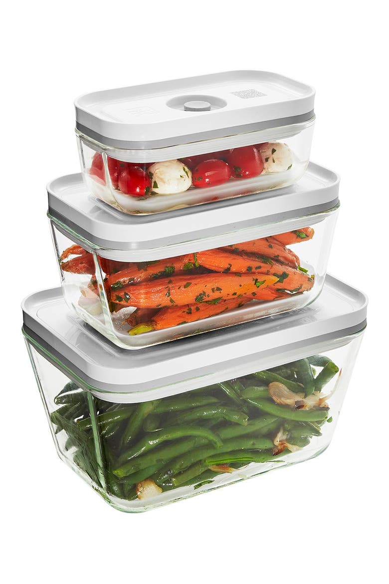 Fresh & Save 3-Piece Glass Vacuum Container Set, Alternate, color, MULTI-COLORED