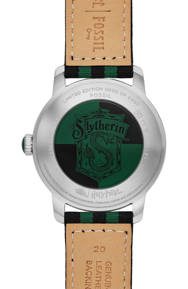 Fossil x Harry Potter<sup>™</sup> Limited Edition Slytherin<sup>™</sup> Hogwarts<sup>™</sup> House Strap Watch, 40mm, Alternate, color, 