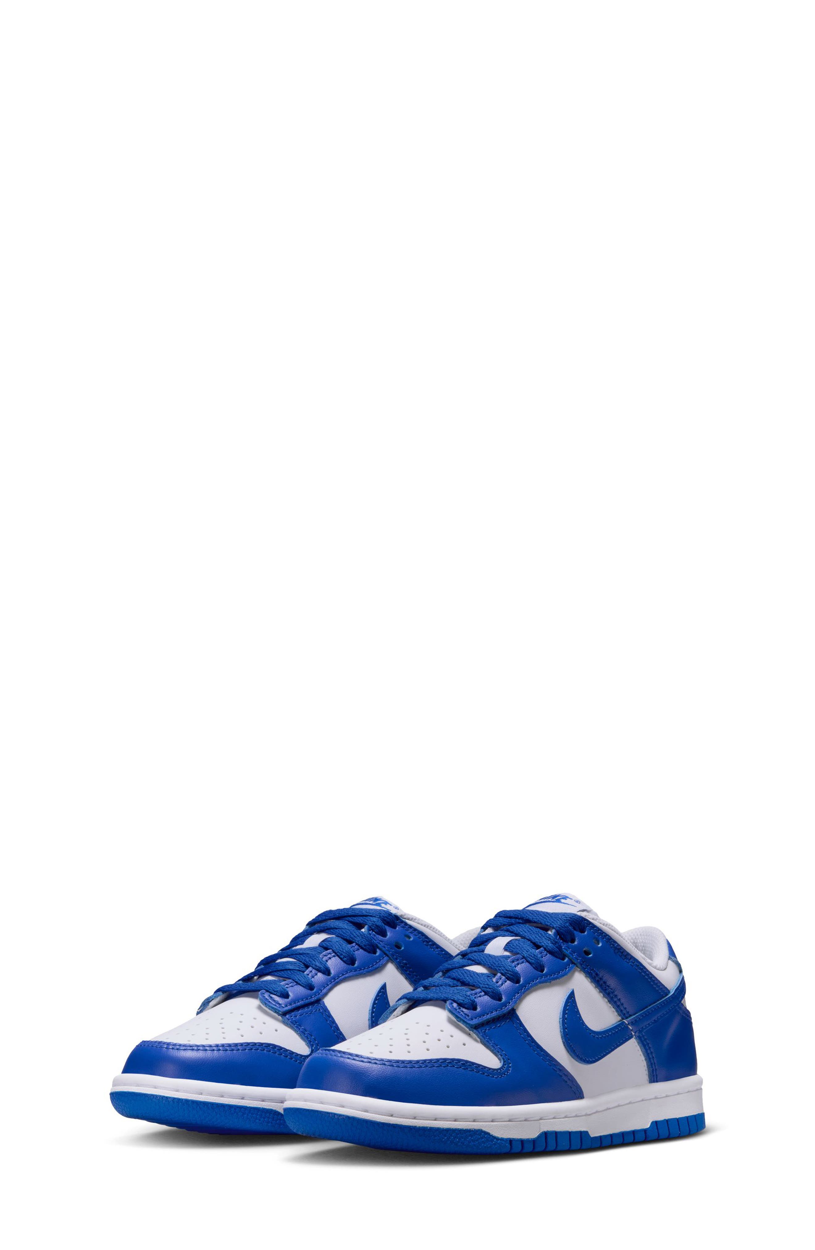 Kids' Dunk Low Basketball Sneaker, Alternate, color, 131 WHITE/HYPRYL