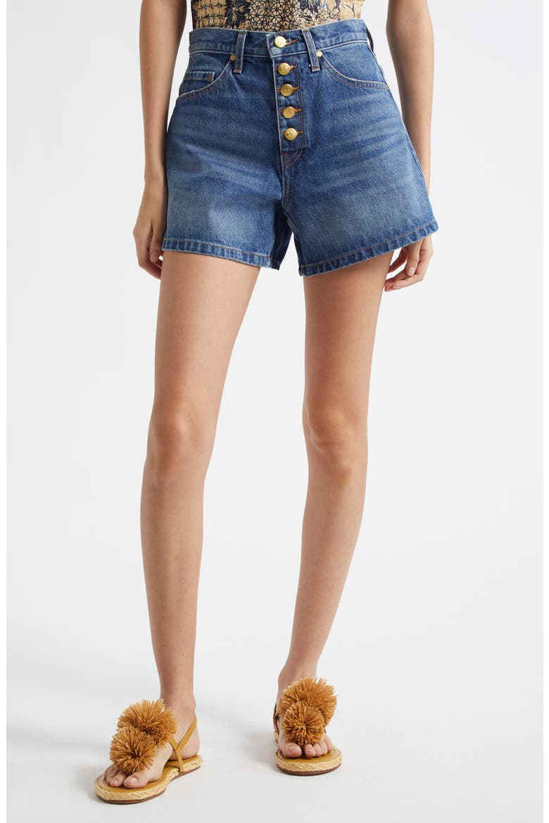 The Greta Denim Shorts, Main, color, DANUBE
