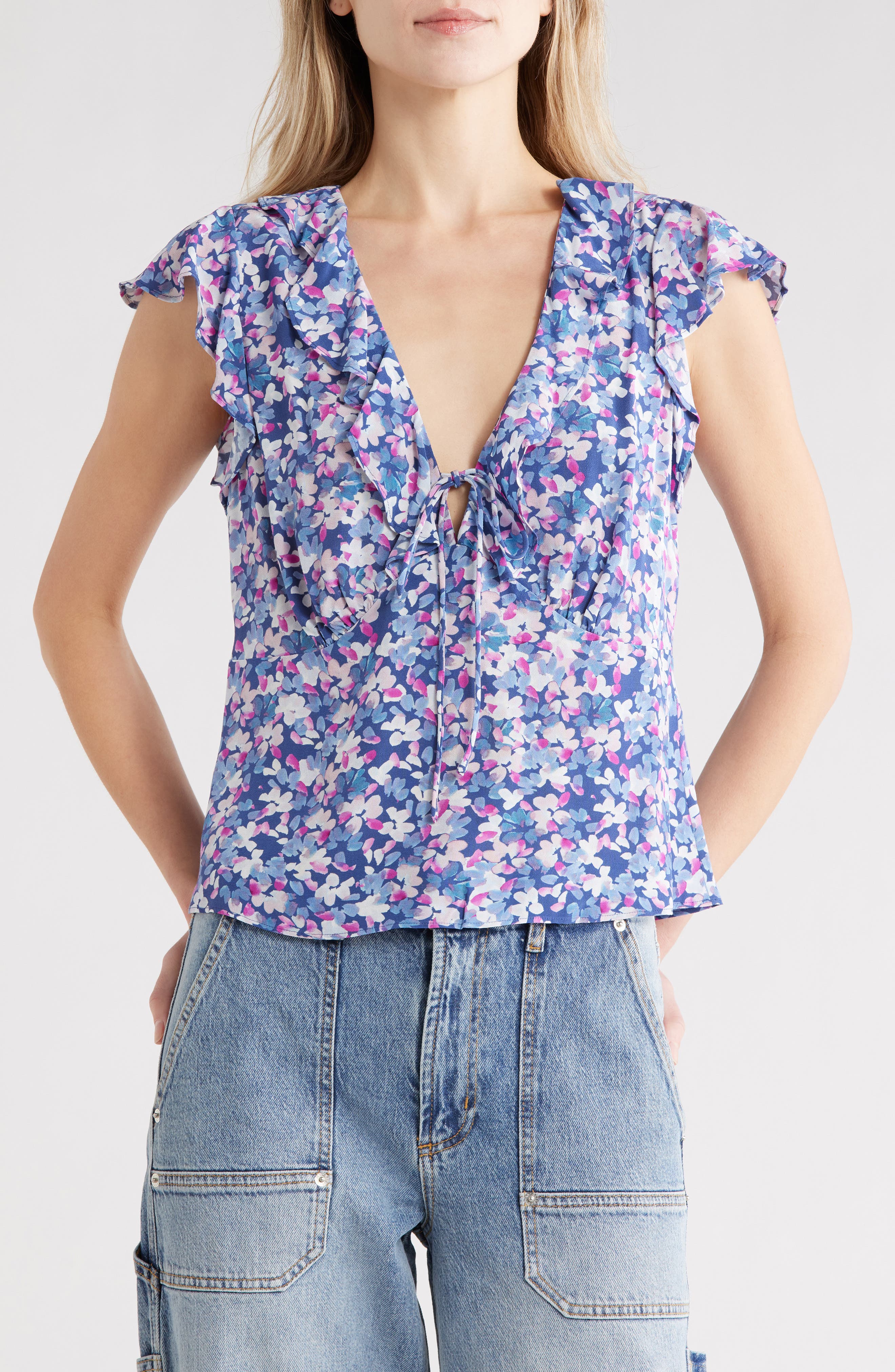 Rails Carmine Ruffle Collar Top