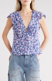 Rails Carmine Ruffle Collar Top