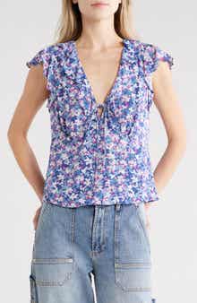 Rails Carmine Ruffle Collar Top