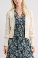 Treasure & Bond Pointelle Knit Button Front Cotton Cardigan
