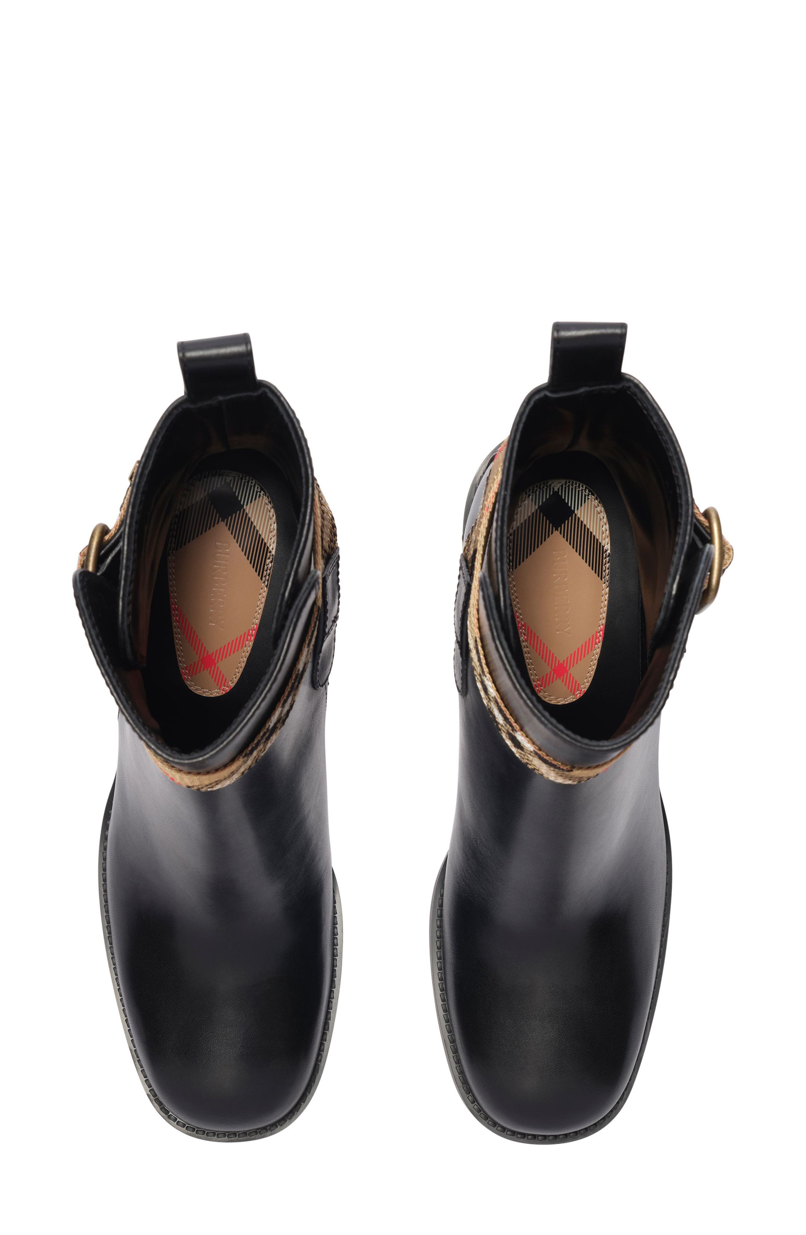 Burberry Huntley Belted Bootie, Alternate, color, Black