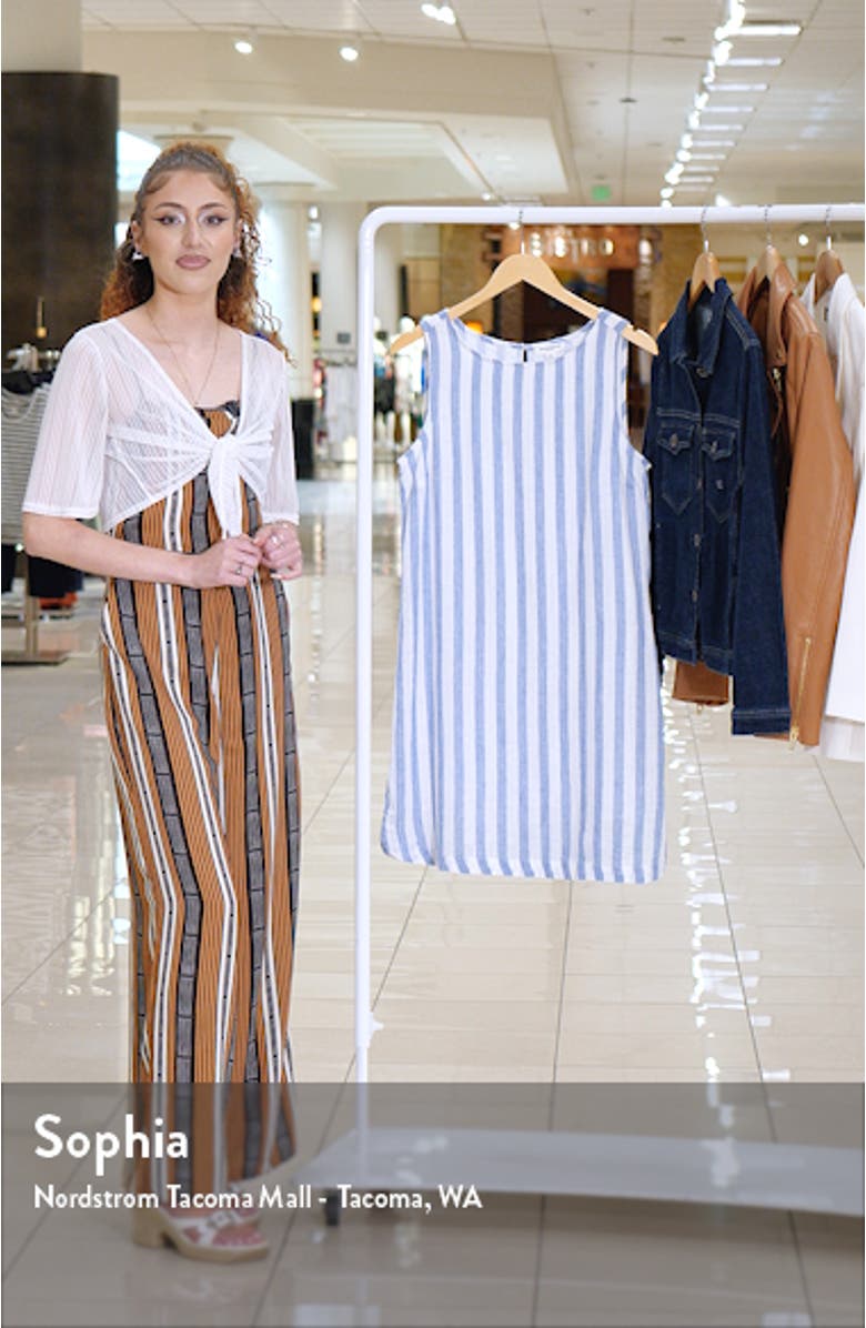 Alina Stripe Linen & Cotton Shift Dress, sales video thumbnail