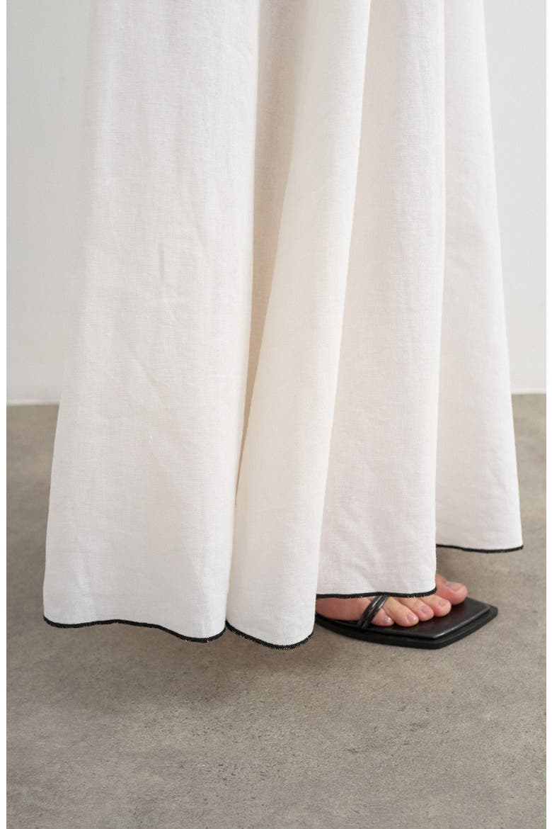Linen Blend Maxi Skirt, Alternate, color, WHITE