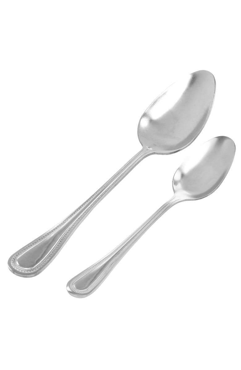 OSTER 20 Piece Stainless Steel Flatware and Steak Knife Set, Alternate, color, Metallic Silver