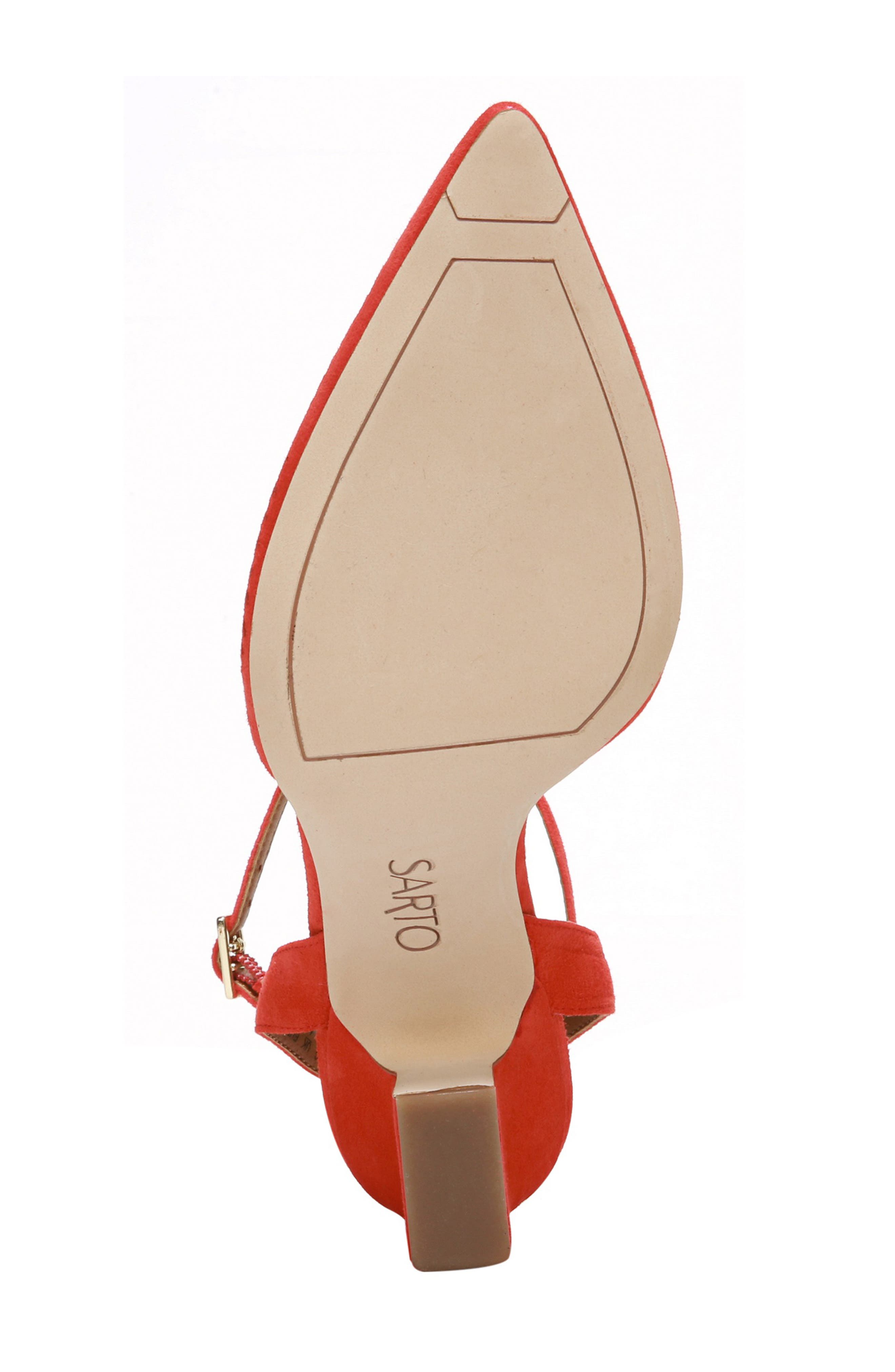 Starla Ankle Strap Pump, Alternate, color, POPPY SUEDE