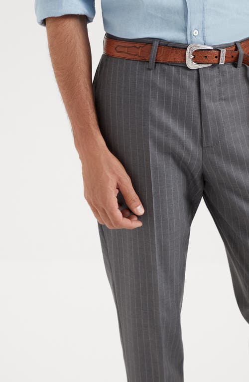 Brunello Cucinelli Men's Batavia Formal Fit Trousers In Grey
