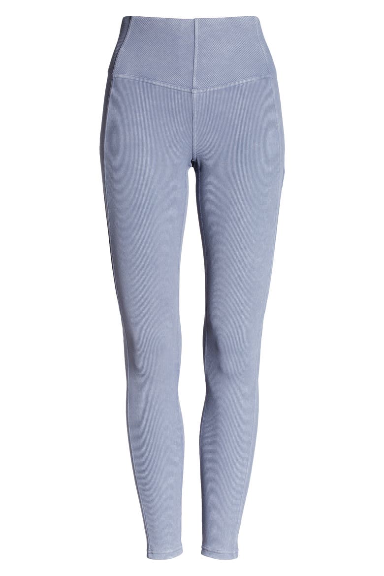 Snow Wash High Waist Rib Ankle Leggings, Alternate, color, GREY FOLKSTONE