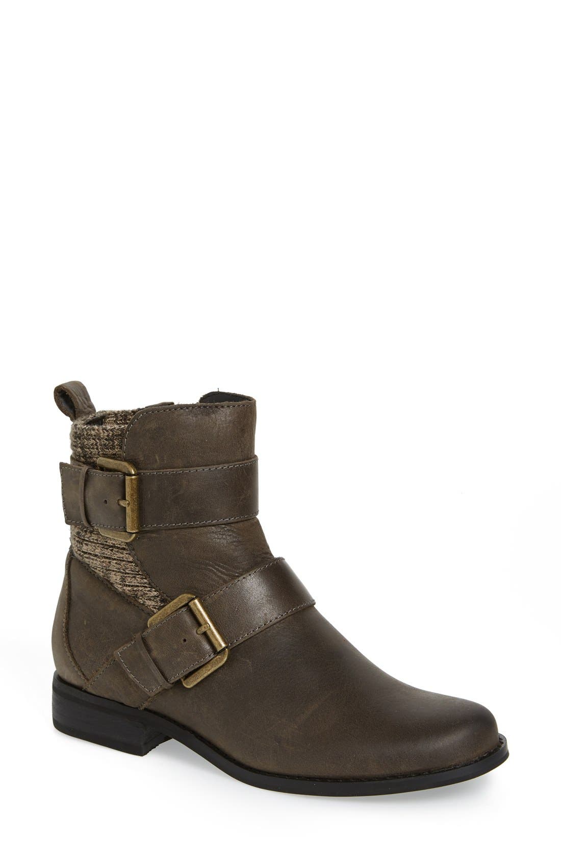 'Kara' Bootie, Main, color, IRON LEATHER