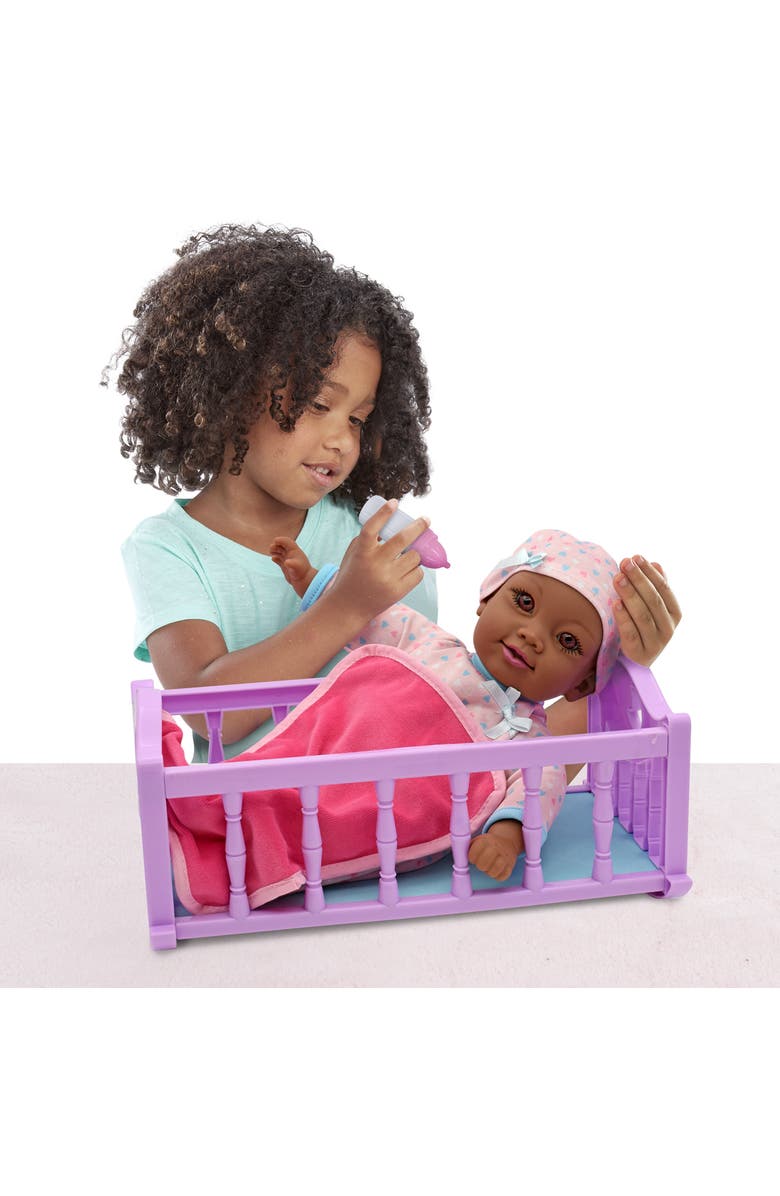 Little Darlings 12" Crib Time Fun Aa Talking Baby Doll 2+, Alternate, color, Multicolored