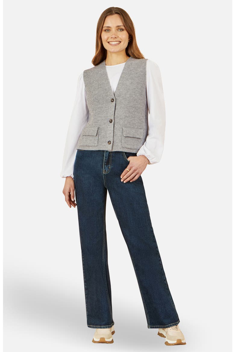 Knitted Pullover Waistcoat, Alternate, color, Grey