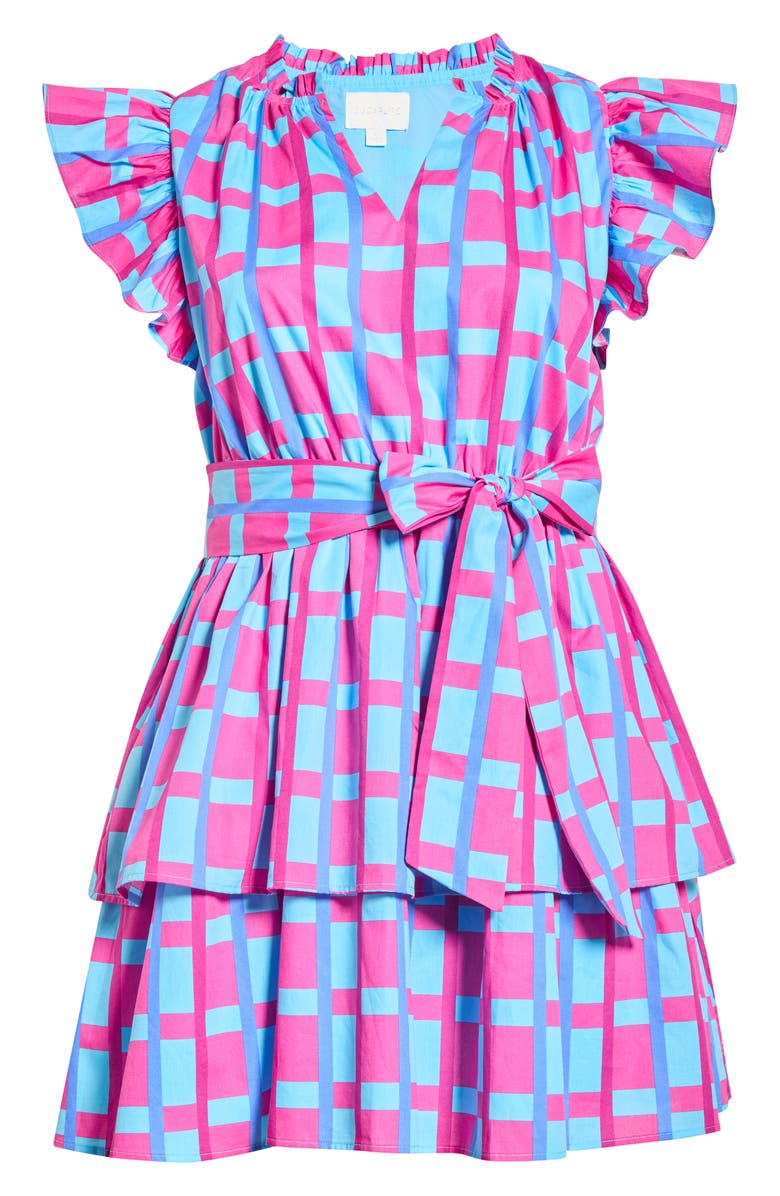 SUGARLIPS Marvy Checker Emie Ruffle Minidress, Main, color, 