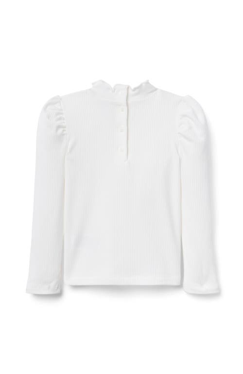 Janie And Jack Ribbed Turtleneck In White