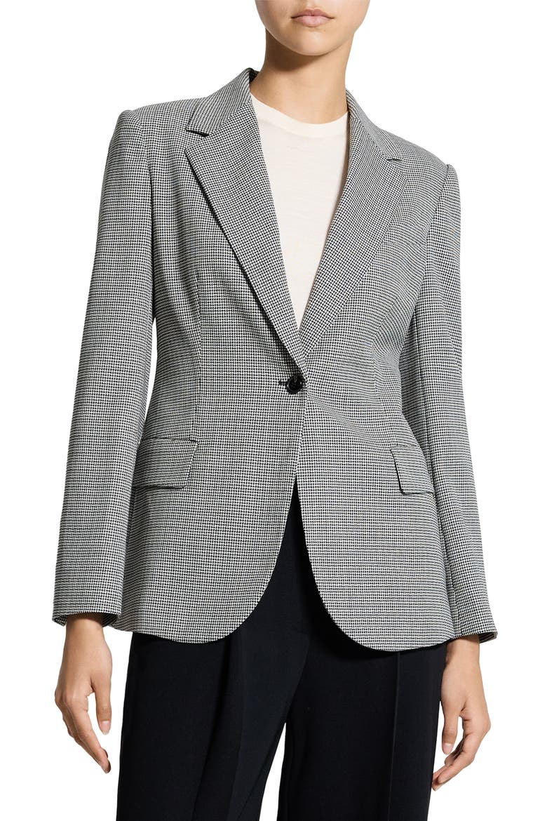 Lynnia Houndstooth Blazer, Main, color, BLACK MULTI
