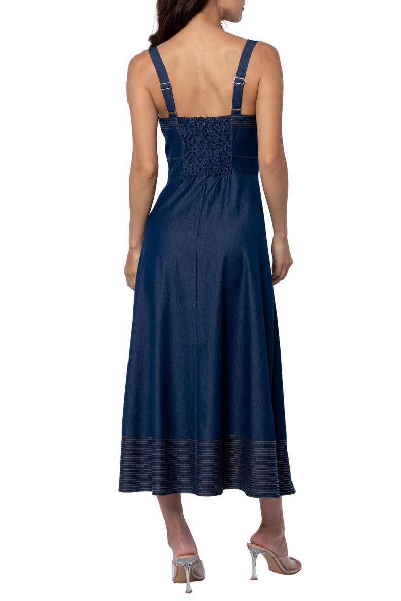 Molli Seamed Chambray Sundress, Alternate, color, NAVY